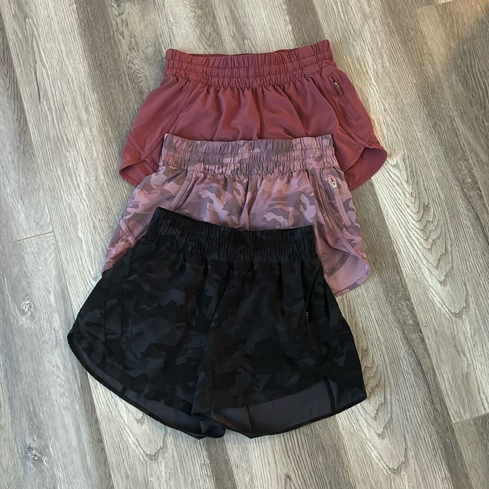 3 pair bundle of lululemon Tracker shorts - size 6 - pretty good condition